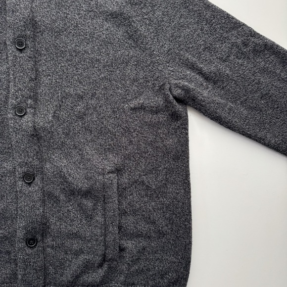 BANANA REPUBLIC Zip Up Button Front Cardigan‎ Sweater Mens XL Gray Wool Blend - Picture 4 of 16